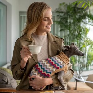 Camel Chevron Knit alpakkaneule koirille