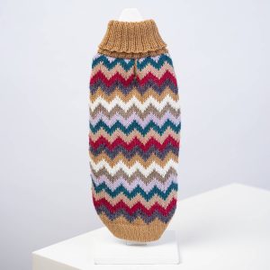 Camel Chevron Knit alpakkaneule koirille