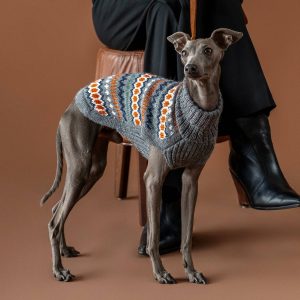 Grey Hexagon Knit koiran alpakkaneule