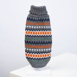 Grey Hexagon Knit koiran alpakkaneule