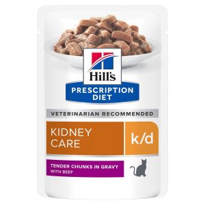 Hills Diet Cat k/d Beef Pouch 12x85g