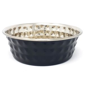 Koiran metallikuppi -Silver diamond & Black 1