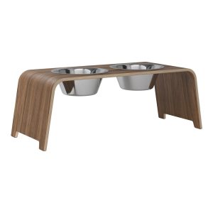 dogBar® Classic korotettu ruokakuppiteline - Pähkinä