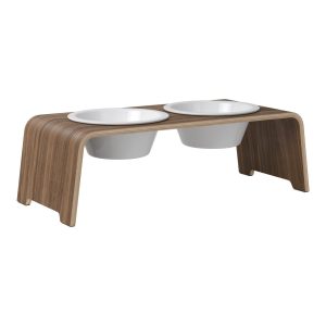 dogBar® Classic korotettu ruokakuppiteline - Pähkinä