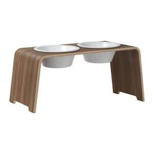 dogBar® Classic korotettu ruokakuppiteline - Pähkinä