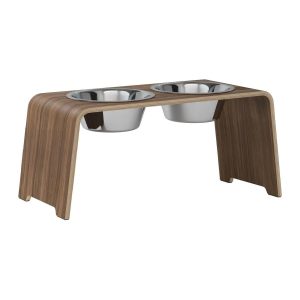 dogBar® Classic korotettu ruokakuppiteline - Pähkinä