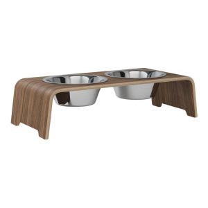 dogBar® Classic korotettu ruokakuppiteline - Pähkinä