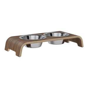 dogBar® Classic korotettu ruokakuppiteline - Pähkinä
