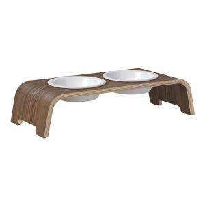 dogBar® Classic korotettu ruokakuppiteline - Pähkinä