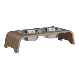dogBar® Classic korotettu ruokakuppiteline - Pähkinä
