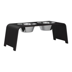 dogBar® Classic korotettu ruokakuppiteline - Tumma tammi