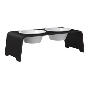 dogBar® Classic korotettu ruokakuppiteline - Tumma tammi