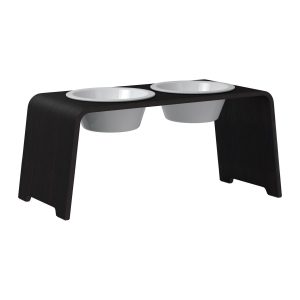 dogBar® Classic korotettu ruokakuppiteline - Tumma tammi