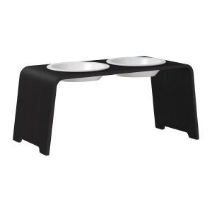 dogBar® Classic korotettu ruokakuppiteline - Tumma tammi