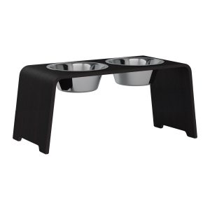 dogBar® Classic korotettu ruokakuppiteline - Tumma tammi