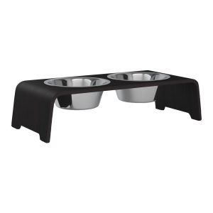 dogBar® Classic korotettu ruokakuppiteline - Tumma tammi