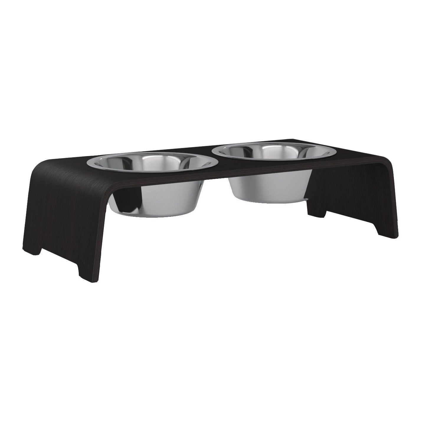 dogBar® Classic korotettu ruokakuppiteline - Tumma tammi