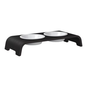 dogBar® Classic korotettu ruokakuppiteline - Tumma tammi
