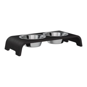 dogBar® Classic korotettu ruokakuppiteline - Tumma tammi