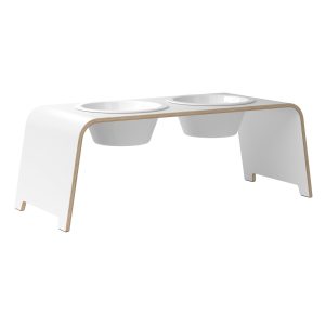 dogBar® Classic korotettu ruokakuppiteline - Valkoinen