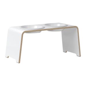 dogBar® Classic korotettu ruokakuppiteline - Valkoinen