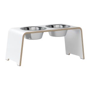 dogBar® Classic korotettu ruokakuppiteline - Valkoinen