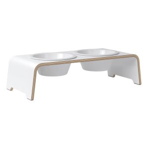 dogBar® Classic korotettu ruokakuppiteline - Valkoinen