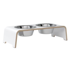 dogBar® Classic korotettu ruokakuppiteline - Valkoinen