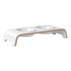 dogBar® Classic korotettu ruokakuppiteline - Valkoinen