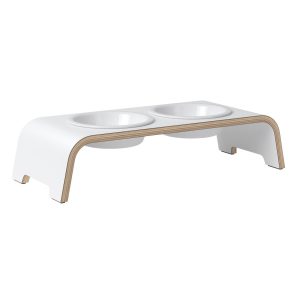 dogBar® Classic korotettu ruokakuppiteline - Valkoinen