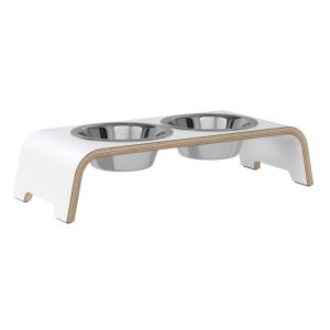 dogBar® Classic korotettu ruokakuppiteline - Valkoinen