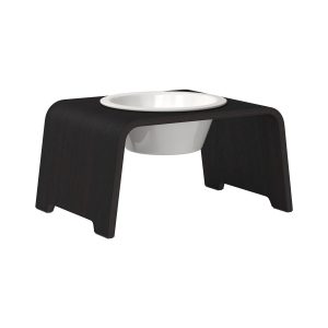 dogBar® Single korotettu ruokakuppi - Tumma tammi