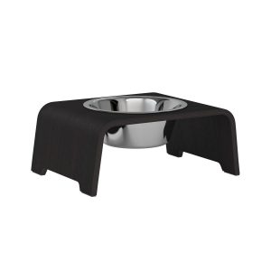 dogBar® Single korotettu ruokakuppi - Tumma tammi