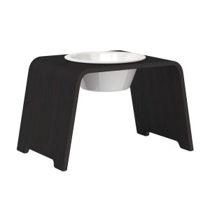 dogBar® Single korotettu ruokakuppi - Tumma tammi