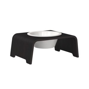 dogBar® Single korotettu ruokakuppi - Tumma tammi