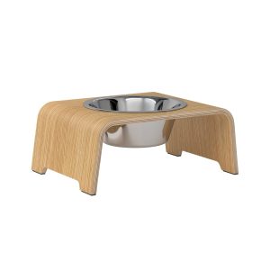 dogBar® Single korotettu ruokakuppi - Vaalea tammi