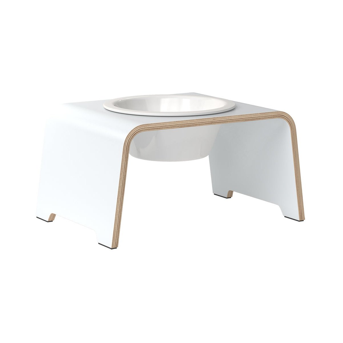 dogBar® Single korotettu ruokakuppi - Valkoinen