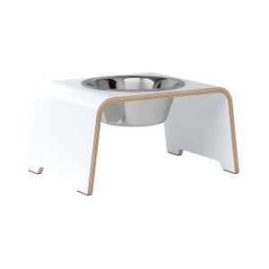 dogBar® Single korotettu ruokakuppi - Valkoinen