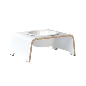 dogBar® Single korotettu ruokakuppi - Valkoinen