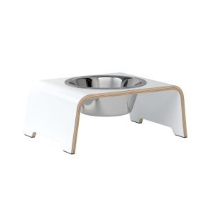 dogBar® Single korotettu ruokakuppi - Valkoinen